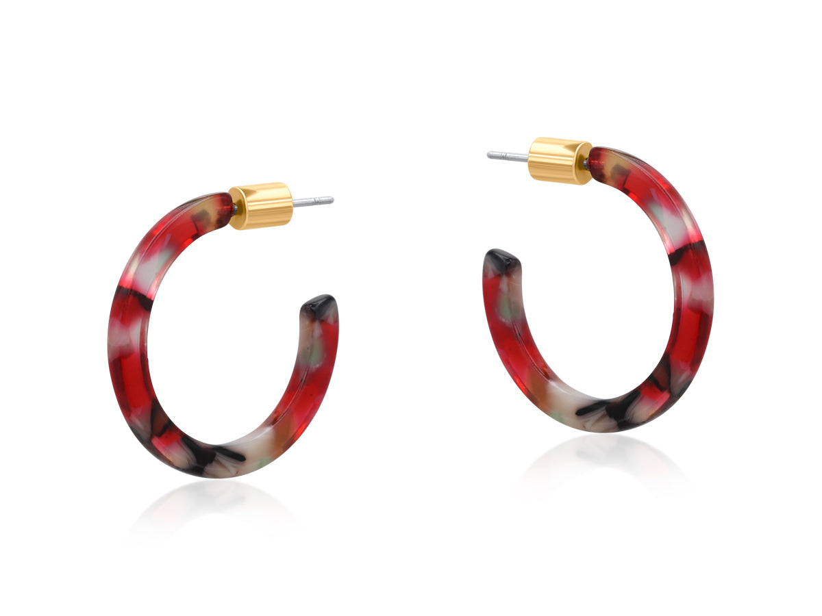 Octavia Skinny Resin Hoop Earrings