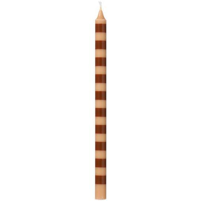 Tall Taper Candle - Brown Stripe