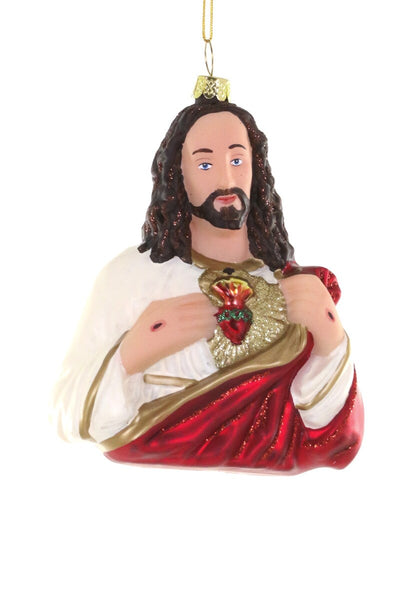 Sacred Heart Jesus Glass Tree Decoration