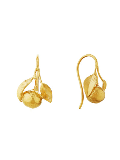 Orange Hook Earrings - Gold Plate