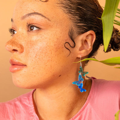 Blue Butterfy Earrings