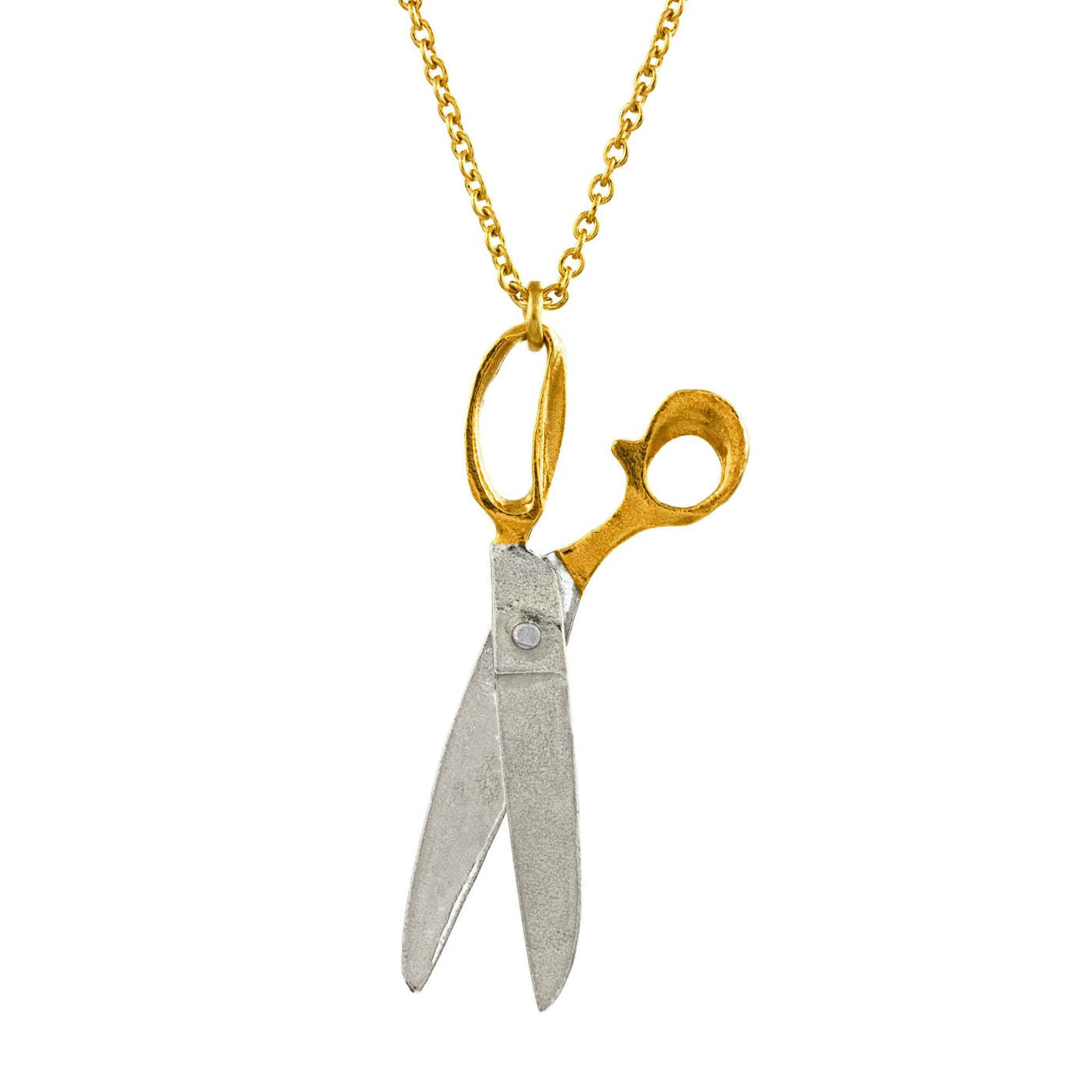 Shearing Scissors Necklace - Silver & Gold Plate