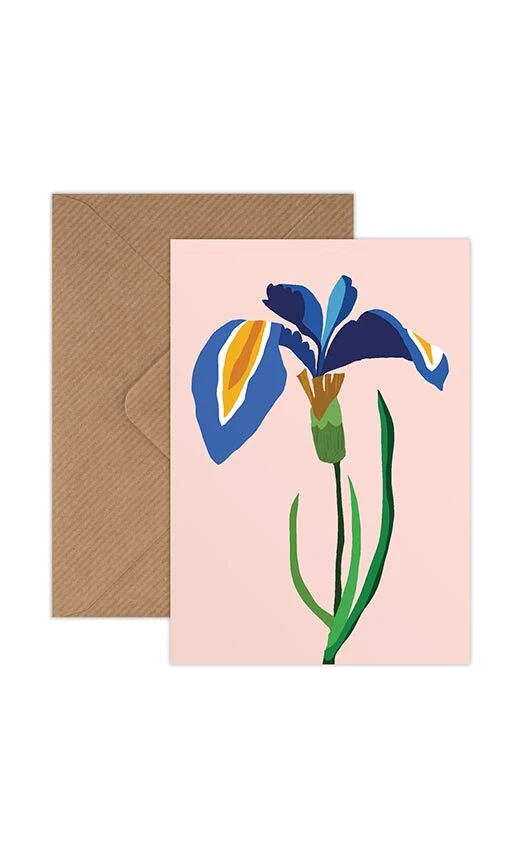 Iris Mini Greetings Card by Brie Harrison