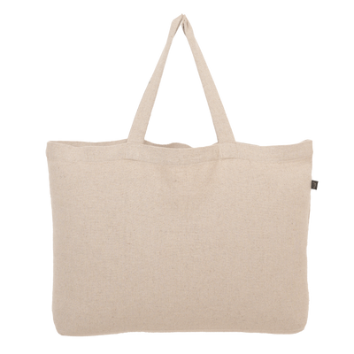 Washed Linen Cotton Sloppy Shoulder Bag - Natural
