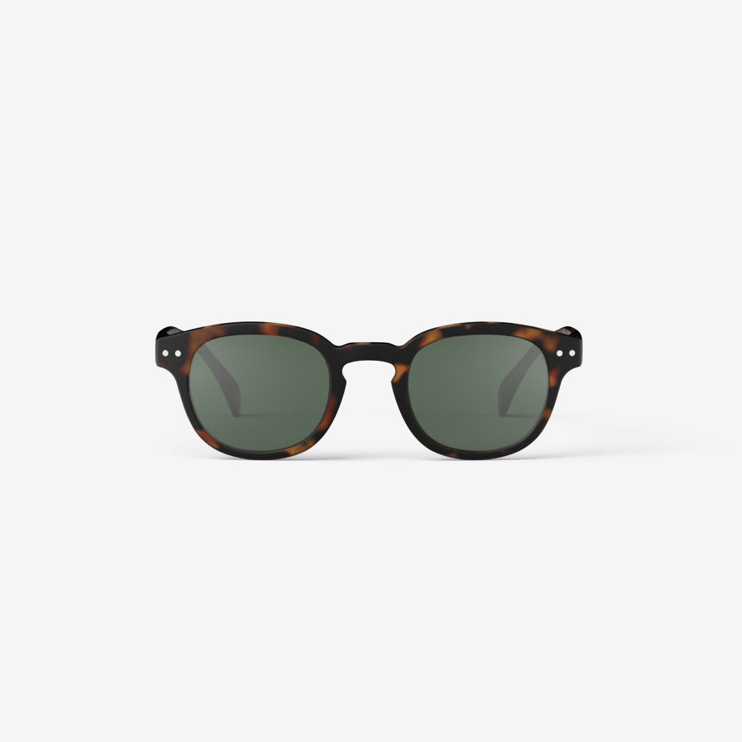Sunglasses - Design 'C' in Tortoise by Izipizi (Green Lenses)
