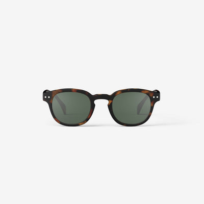 Sunglasses - Design 'C' in Tortoise by Izipizi (Green Lenses)