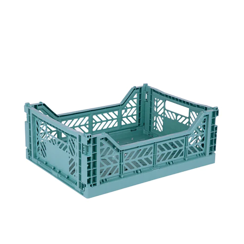 Midi Folding Storage Crate - Teal