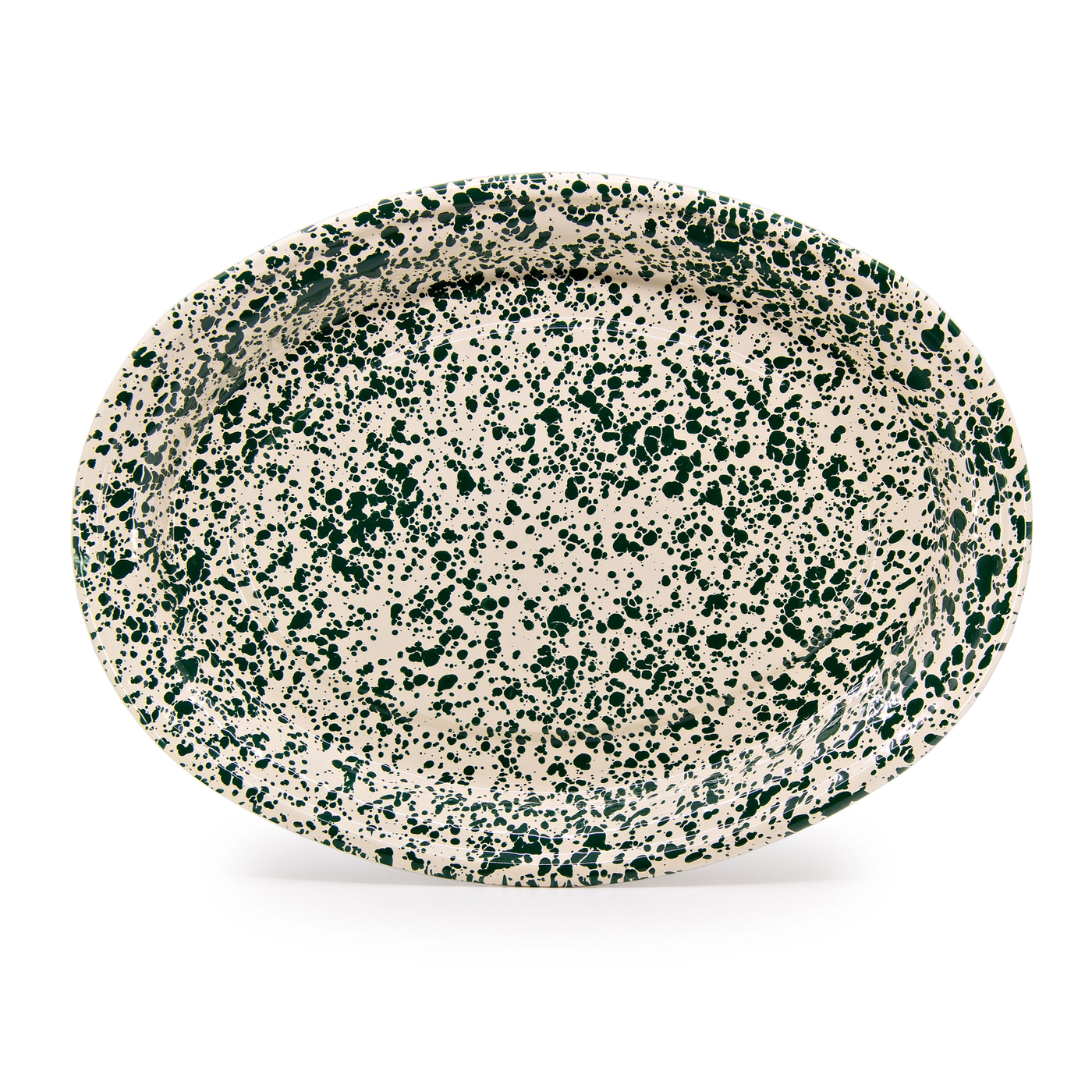 Splatter Enamel Oval Serving Platter