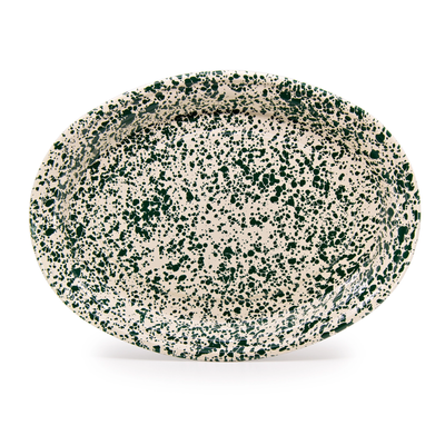 Splatter Enamel Oval Serving Platter