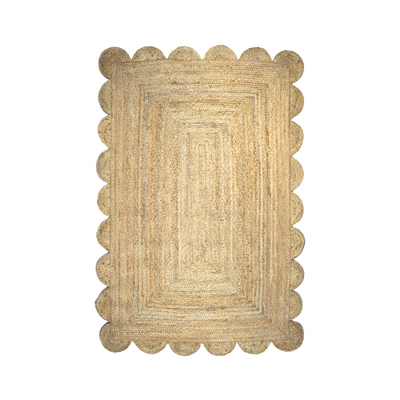 Scalloped Jute Natural Rug 120 x 180cm