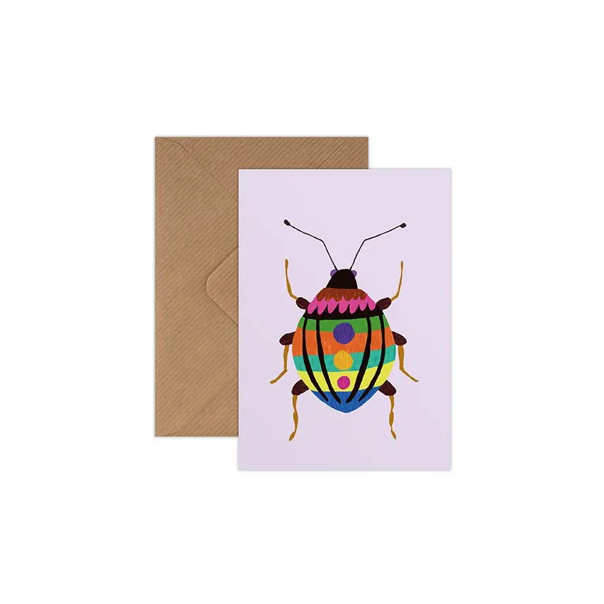 Beetle Mini Greetings Card by Brie Harrison
