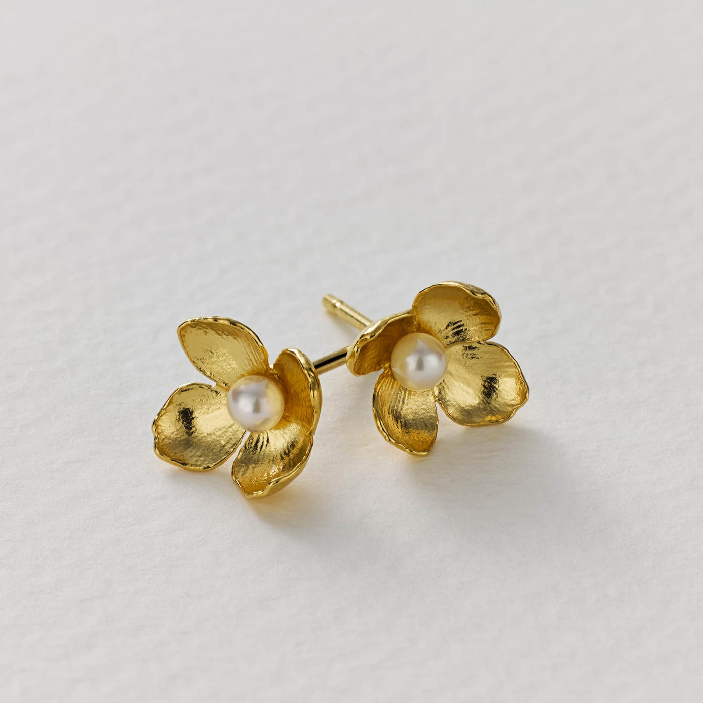 Cuckoo Flower Stud Earrings - Gold Plate