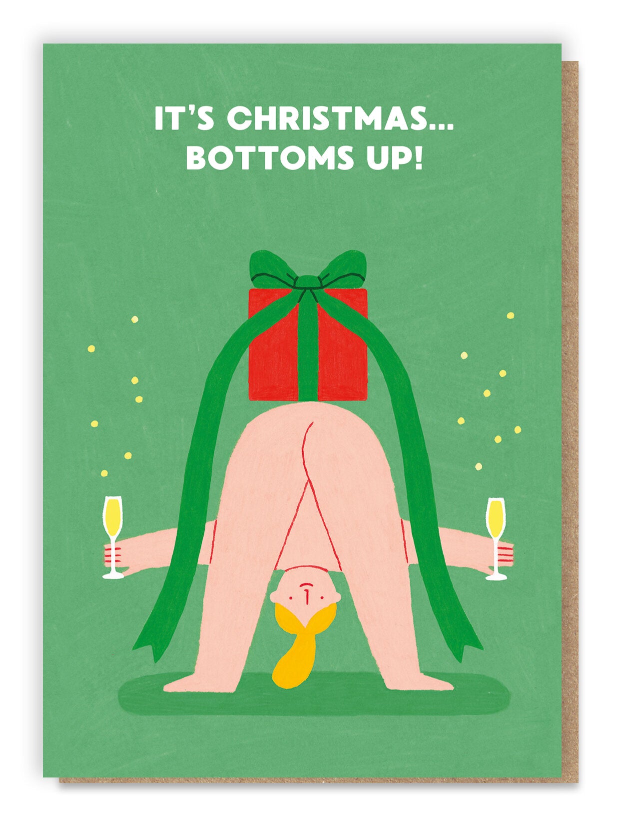 Naked Bottoms Up Christmas Card