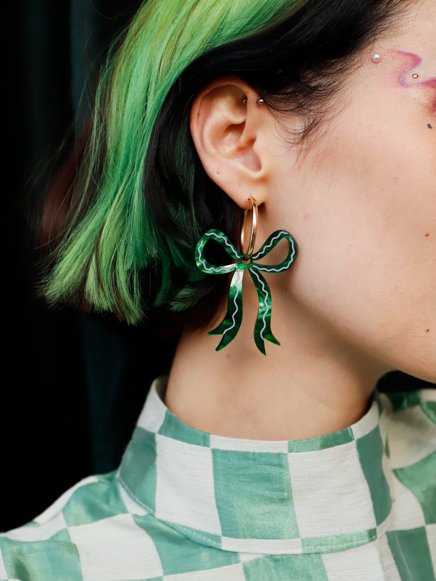 Limited Edition Bow Hoops - Emerald