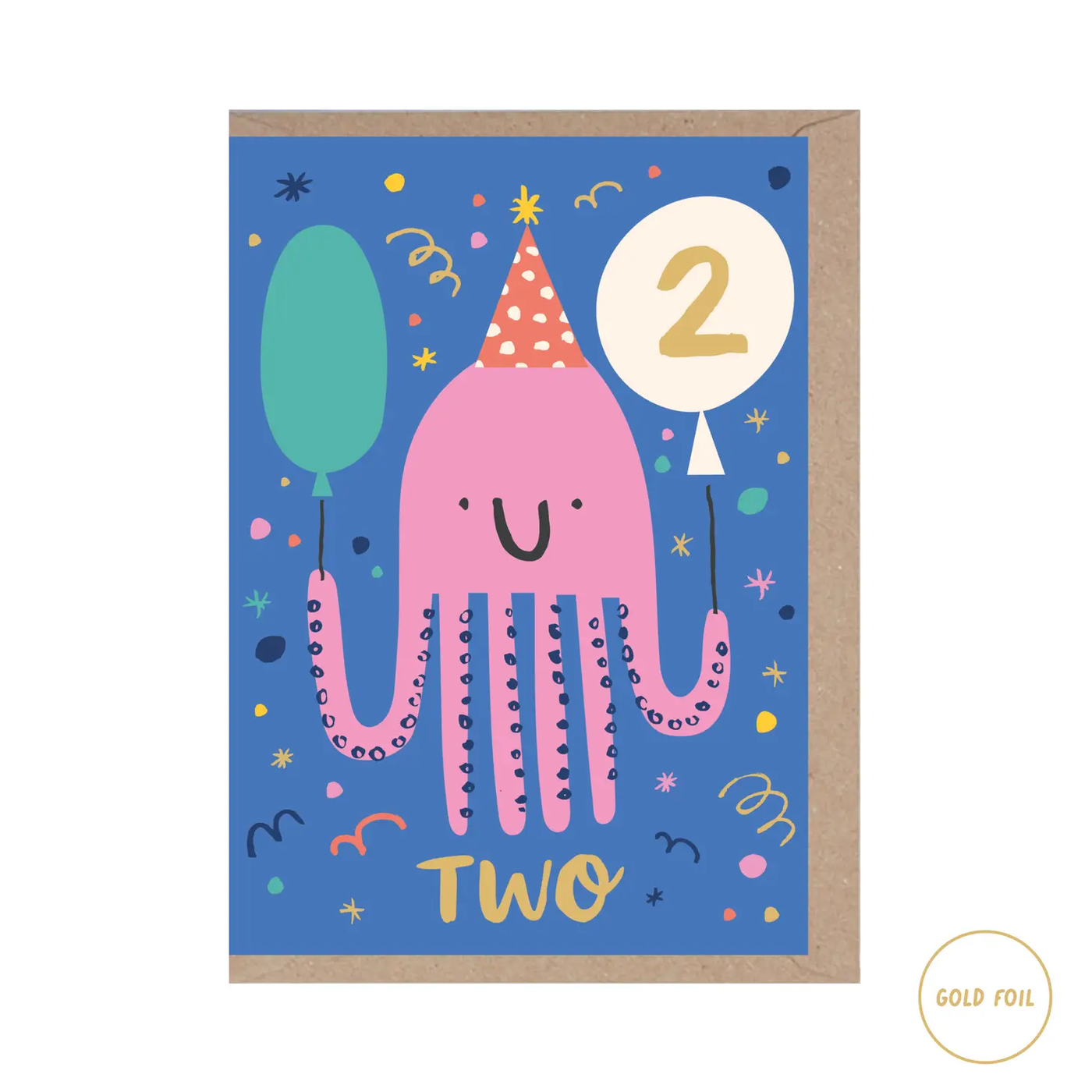 Two Year Old Octopus Birthday Card - Age 2
