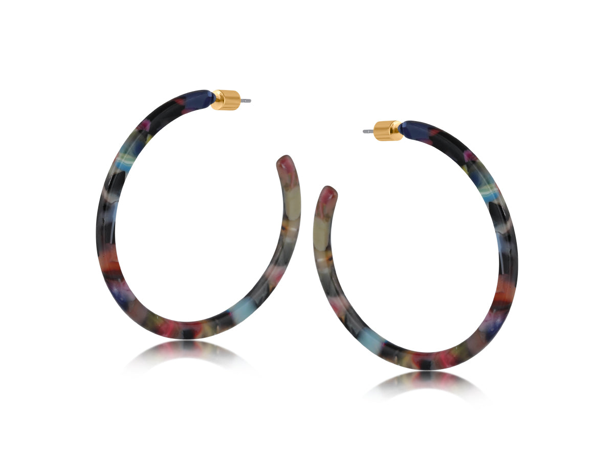 Camille Thin Resin Statement Hoop Earrings