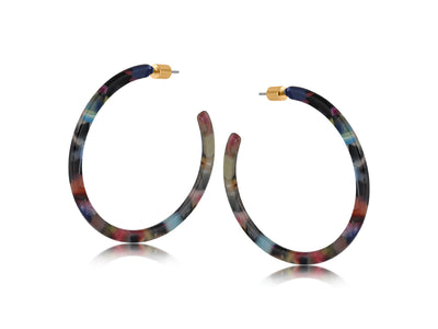 Camille Thin Resin Statement Hoop Earrings