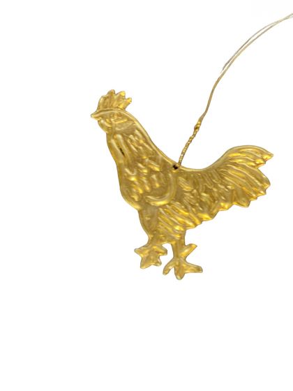 Rooster Decoration - Pressed Antique Brass