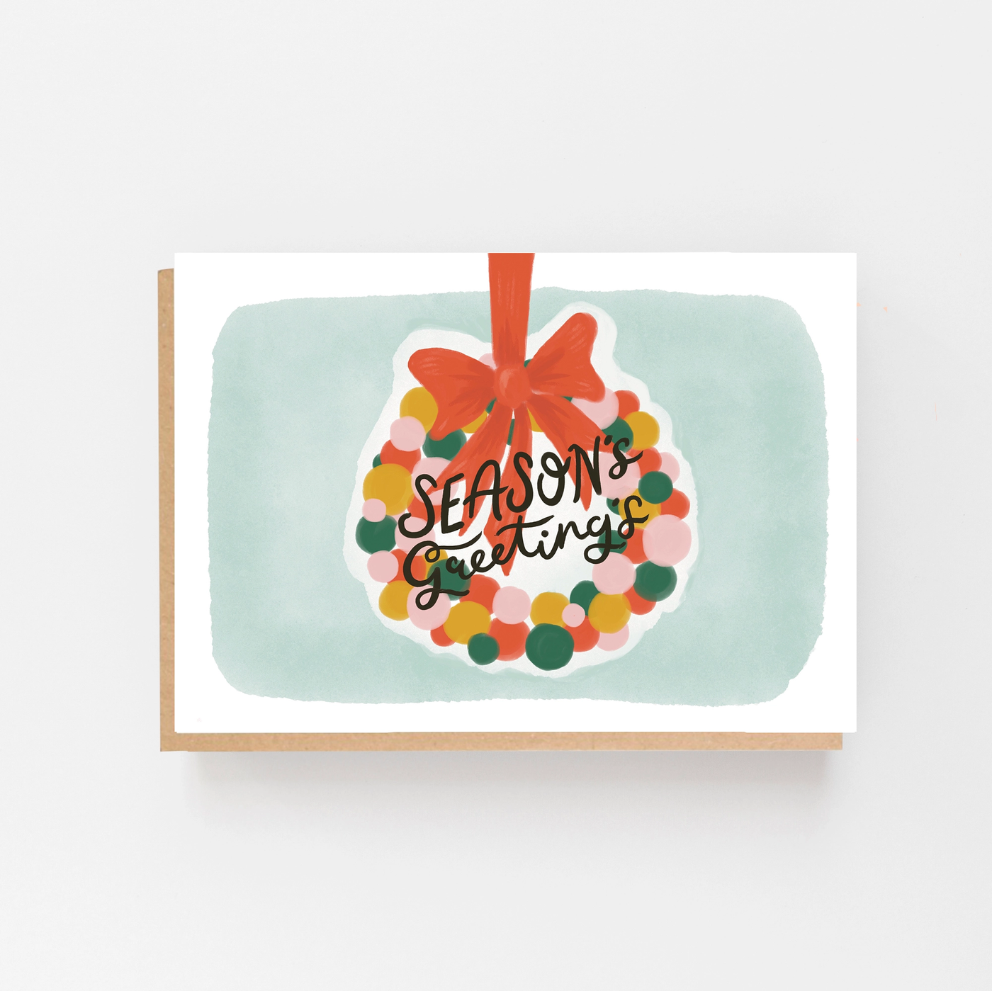 Season's Greetings Christmas Wreath Card