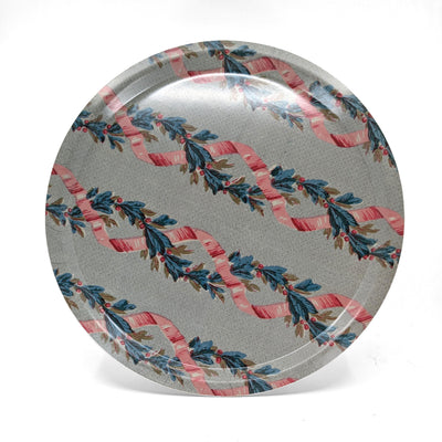 'Ribbons' - Round Birch Wood Tray
