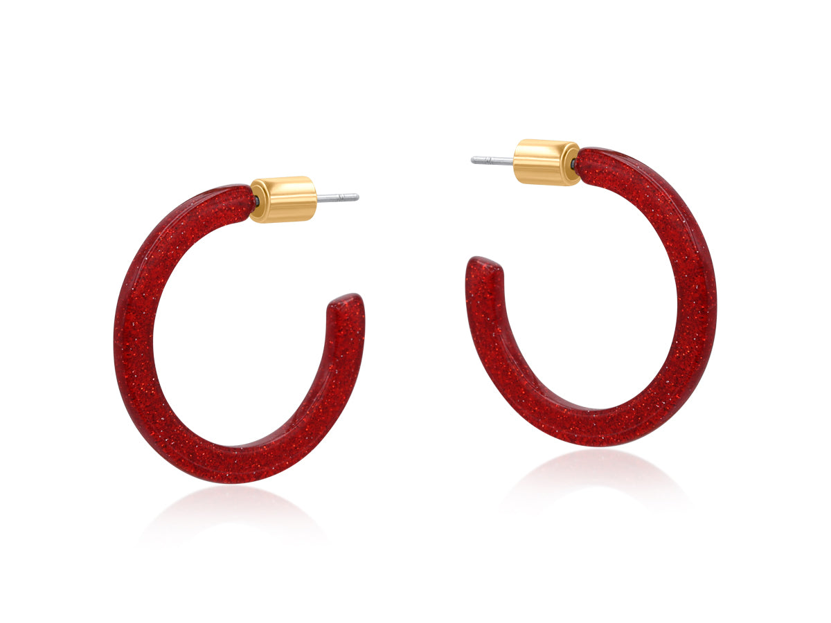 Paulina Skinny Resin Hoop Earrings