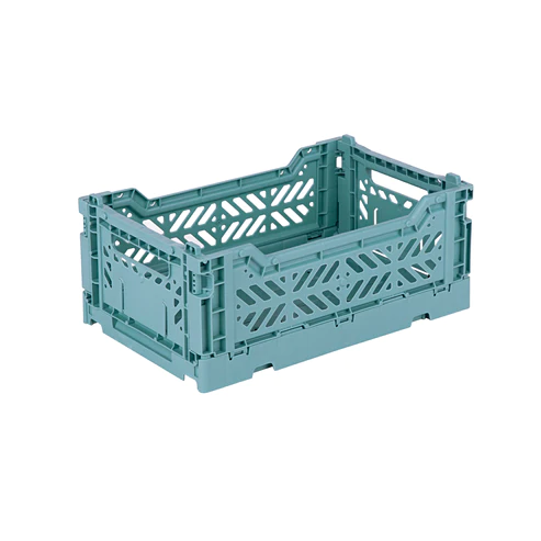 Mini Folding Storage Crate - Teal