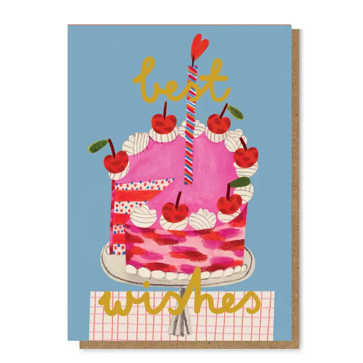 Best Wishes Birthday Cake Card