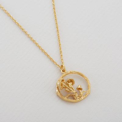 Mushroom Patch Loop Necklace - Gold Plate