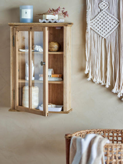 Halden Fir Wood Glazed Cabinet