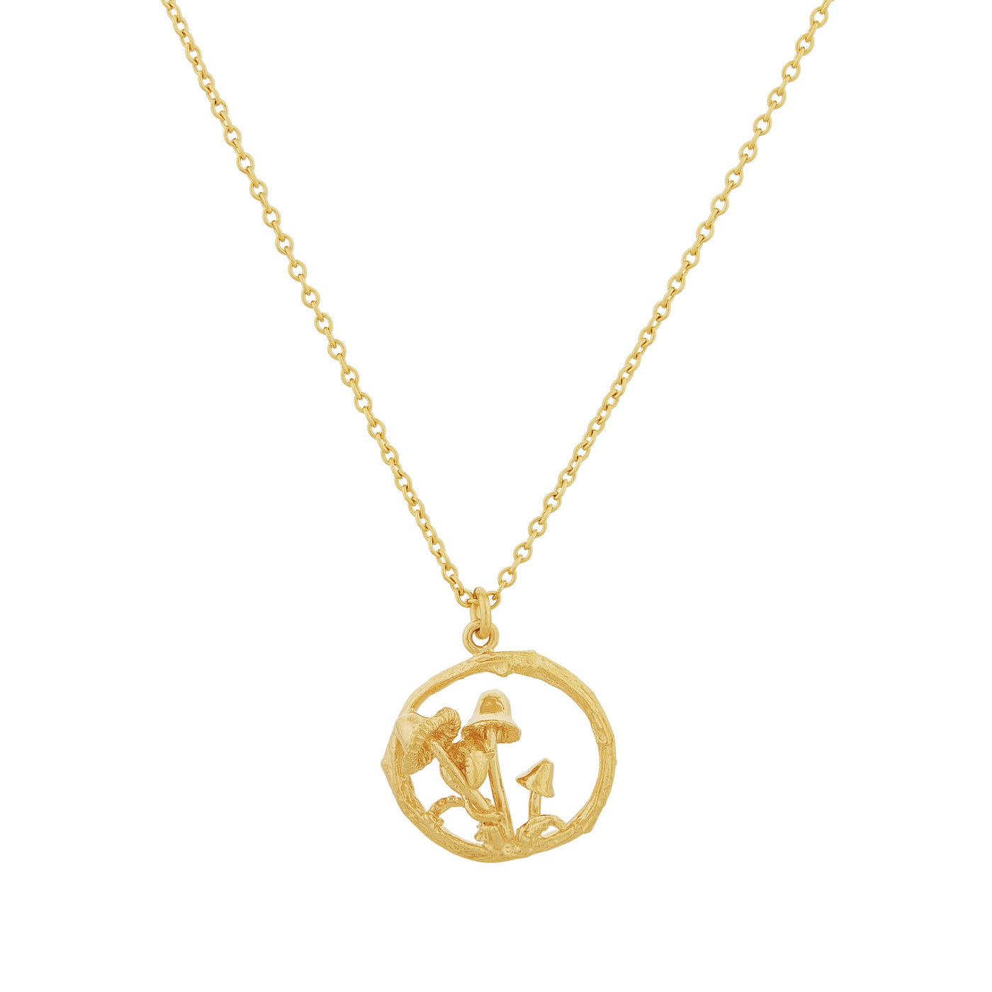 Mushroom Patch Loop Necklace - Gold Plate