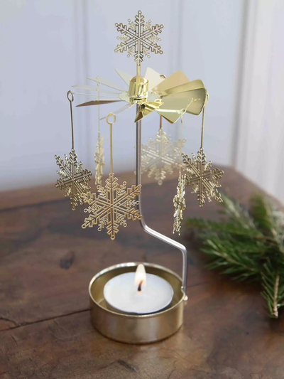 Anglaspel Candle Holder - Gold Snow Star