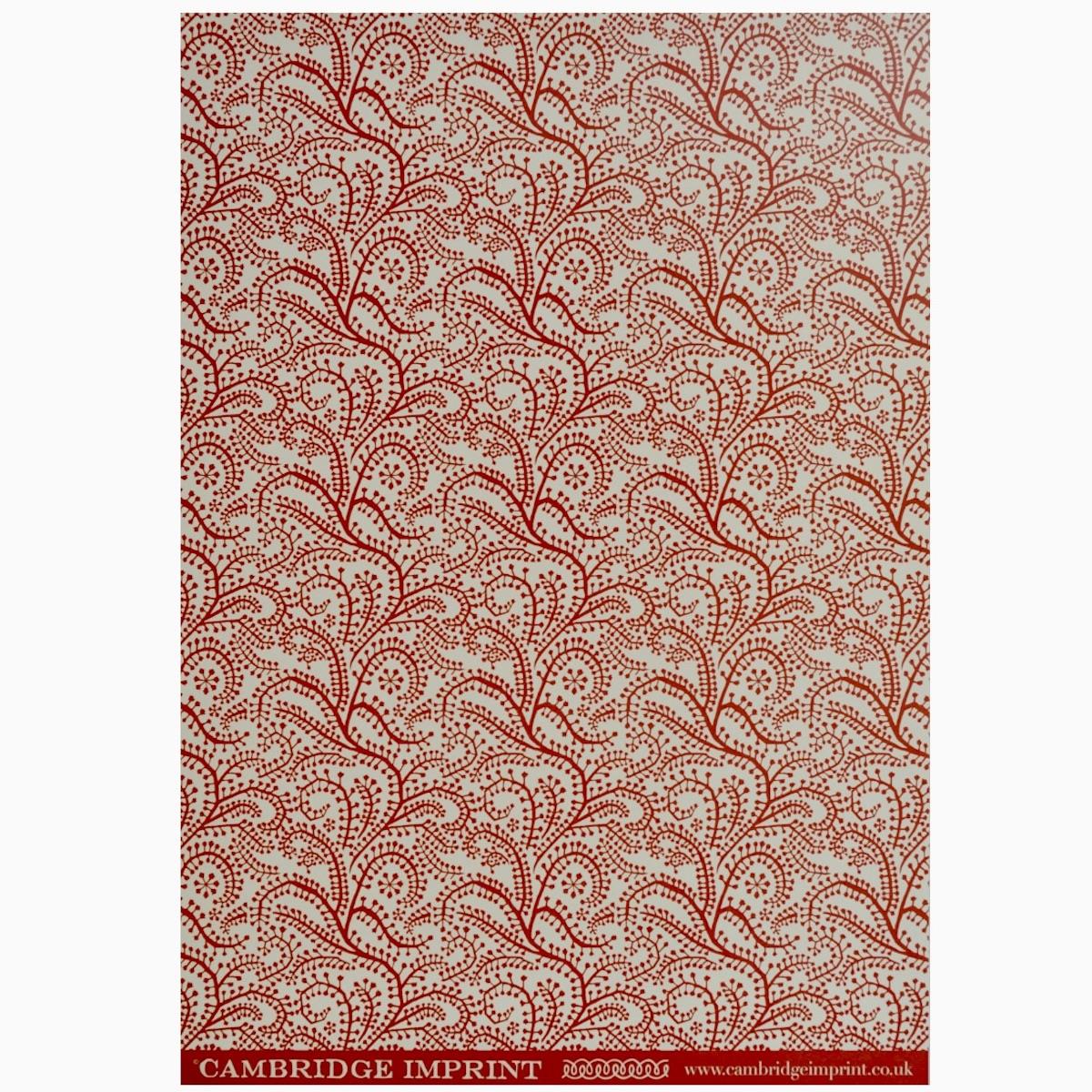 'Seaweed Paisley Crimson' Wrapping Paper