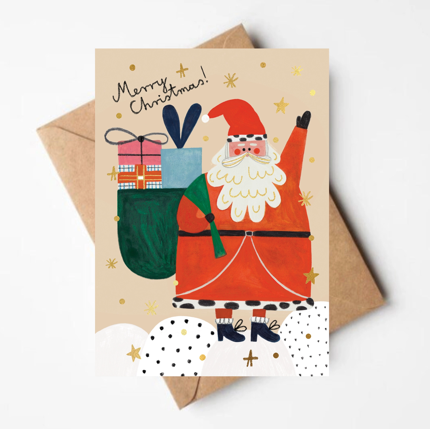 Foiled Santa Card