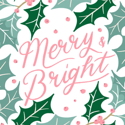 Merry & Bright Holly Card