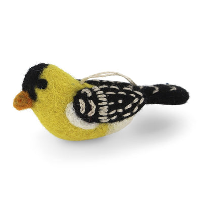 Felt Bird Hanging Decoration - Gold Finch