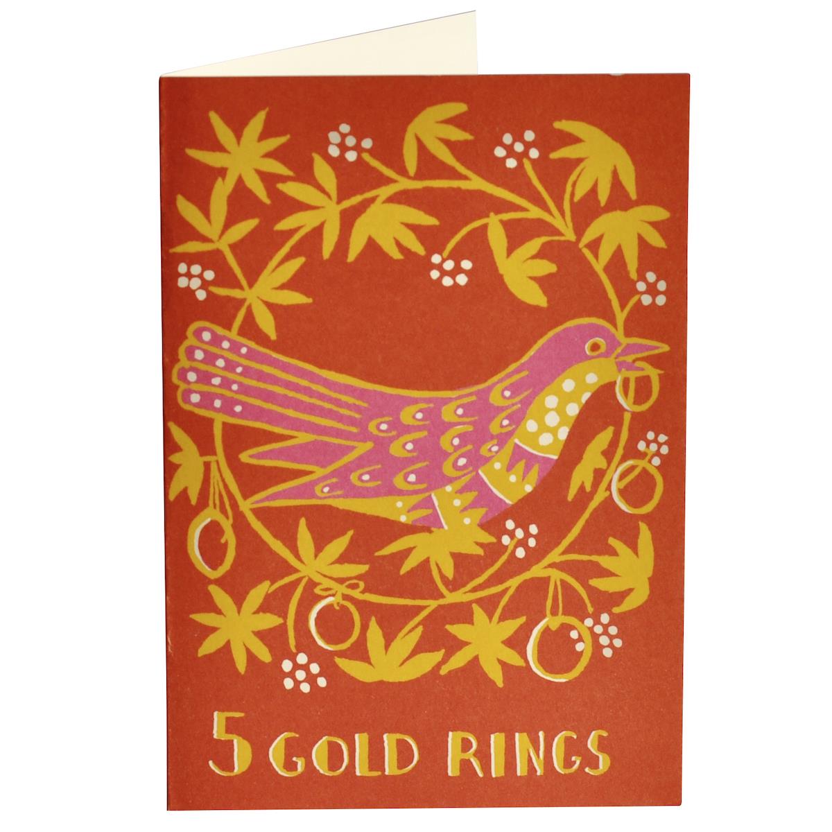Five Gold Rings Christmas Card