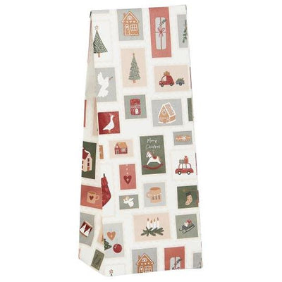 Pack of 10 Christmas Stamp Design Gift Bags - Small