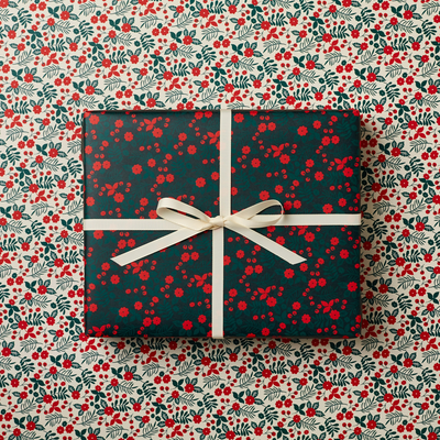 Festive Flowers Double Sided Wrapping Paper