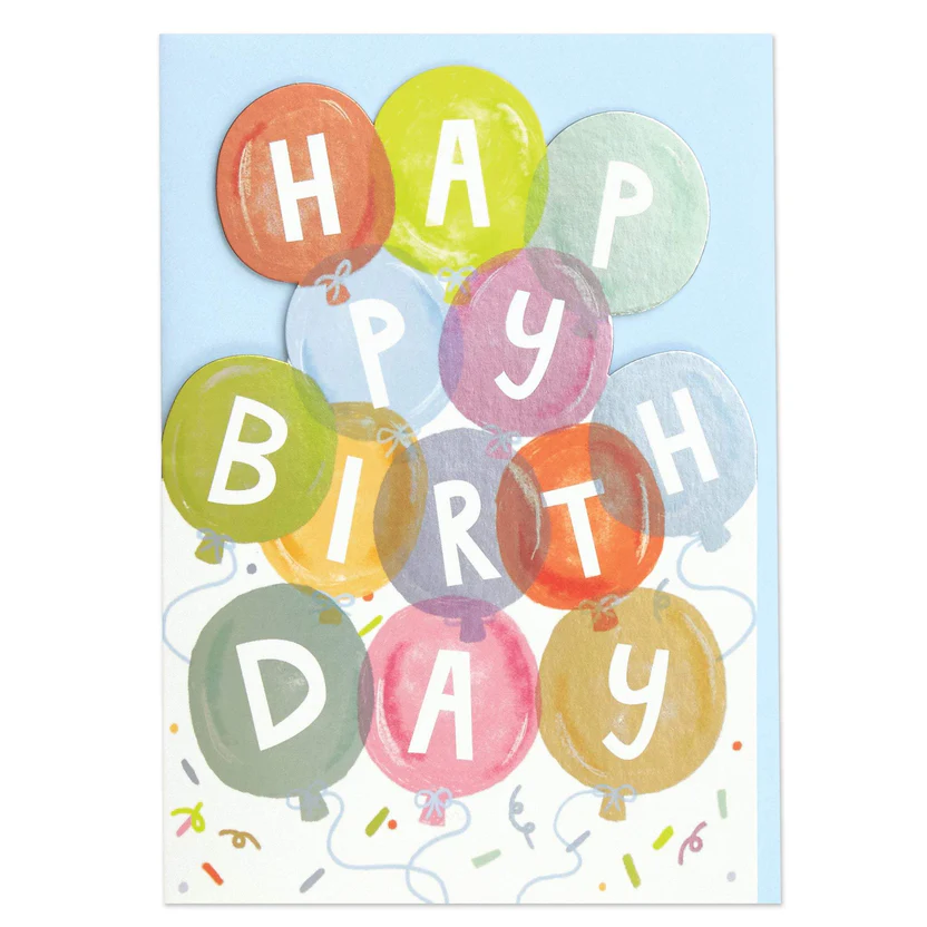 Happy Birthday Balloons & Confetti Card