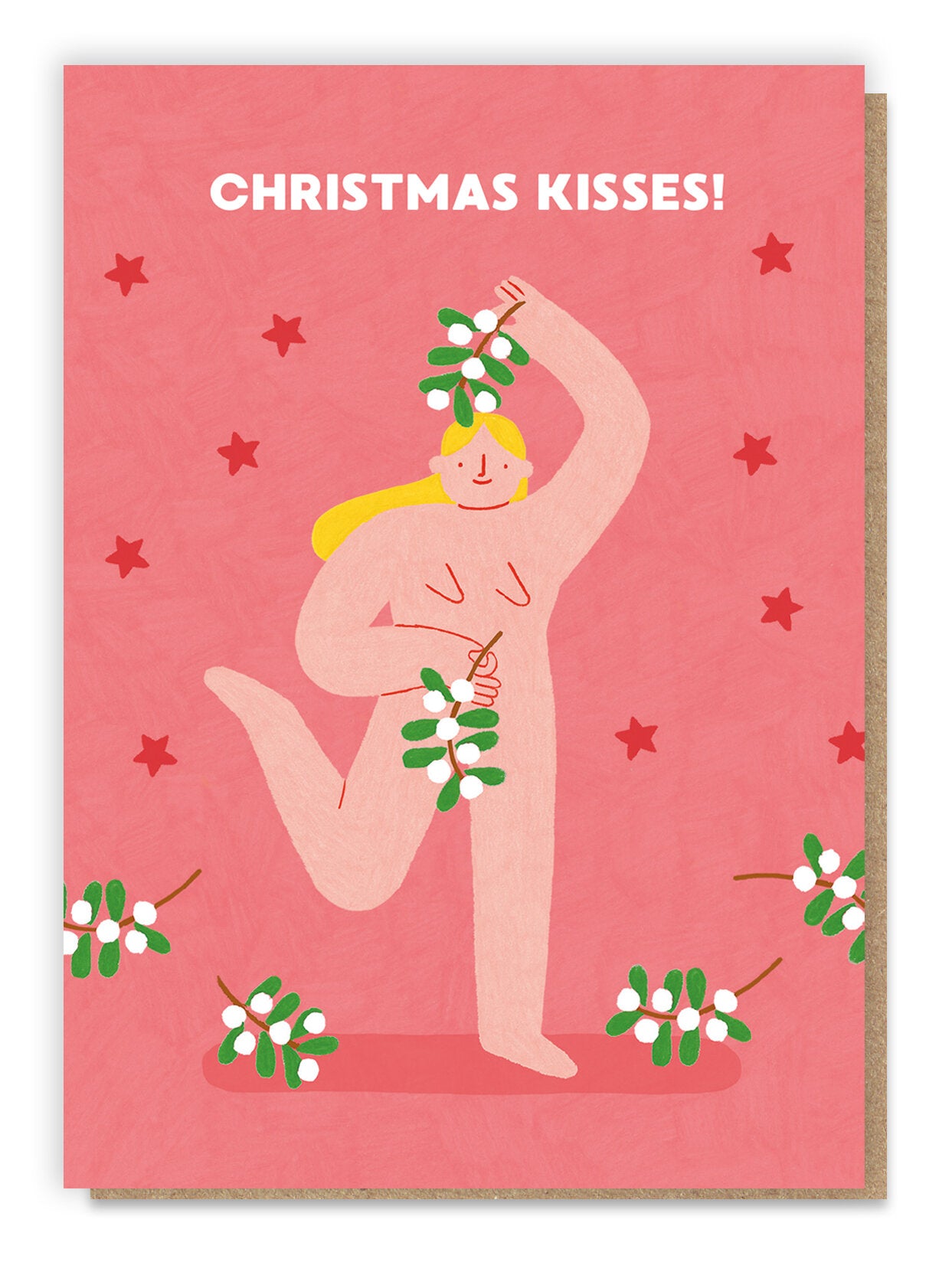 Naked Christmas Kisses Card