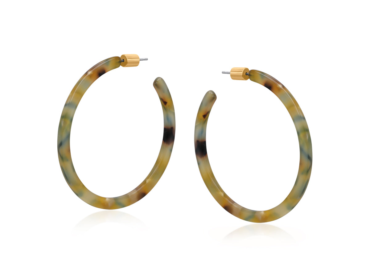 Octavia Skinny Statement Resin Hoop Earrings