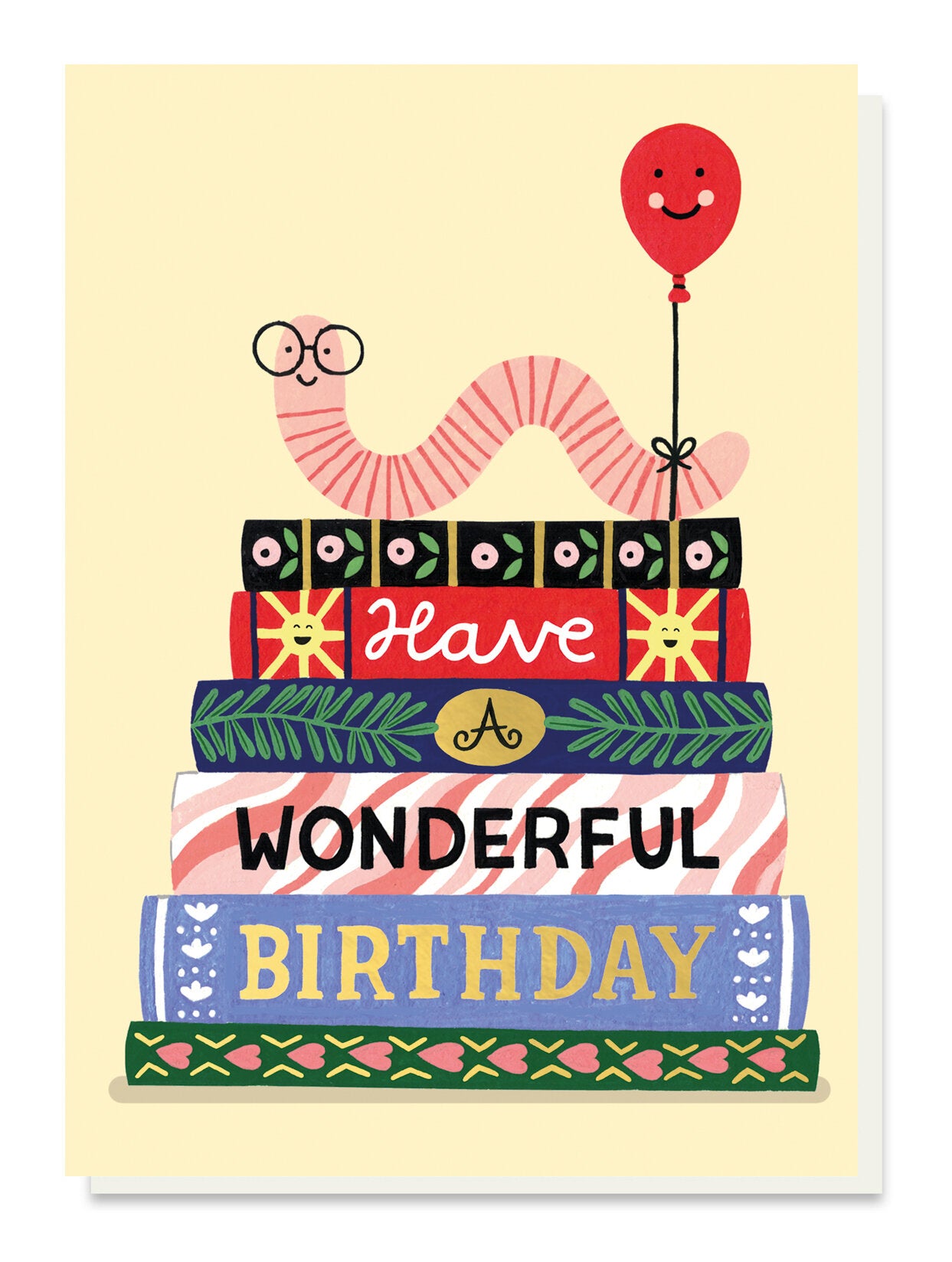 Birthday Book Worm Card