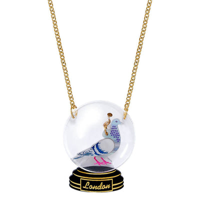 Pigeon Snow Globe Necklace