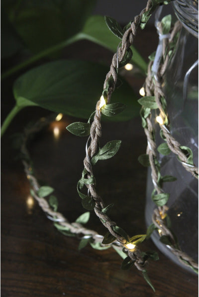 'Leaf Twine' Wire String Lights - 20 lights 1.9m, Battery Powered