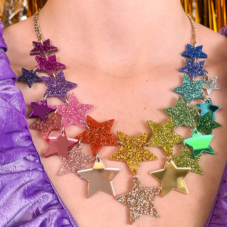 Super Star Statement Necklace - Rainbow