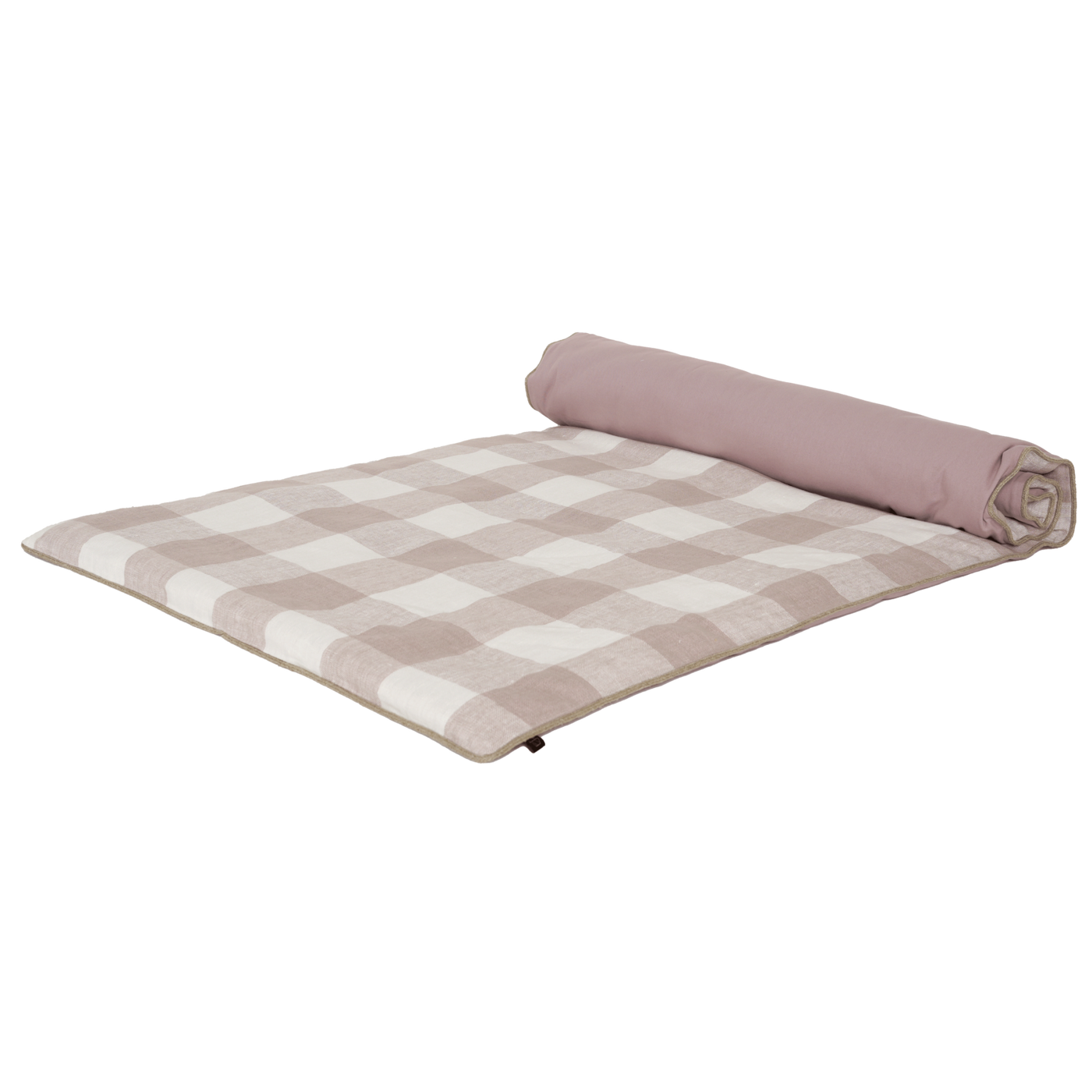 Linen 'Bedroll' or Mattress 85 x 200cm - Bold Pink Check