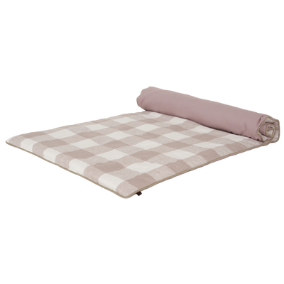Linen 'Bedroll' or Mattress 85 x 200cm - Bold Pink Check