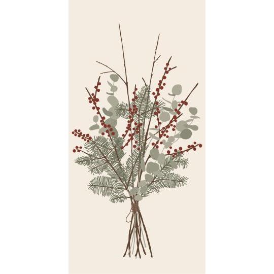 Christmas Bouquet Design Paper Napkins - 16 Pack