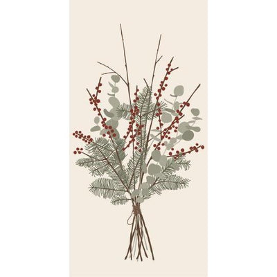 Christmas Bouquet Design Paper Napkins - 16 Pack