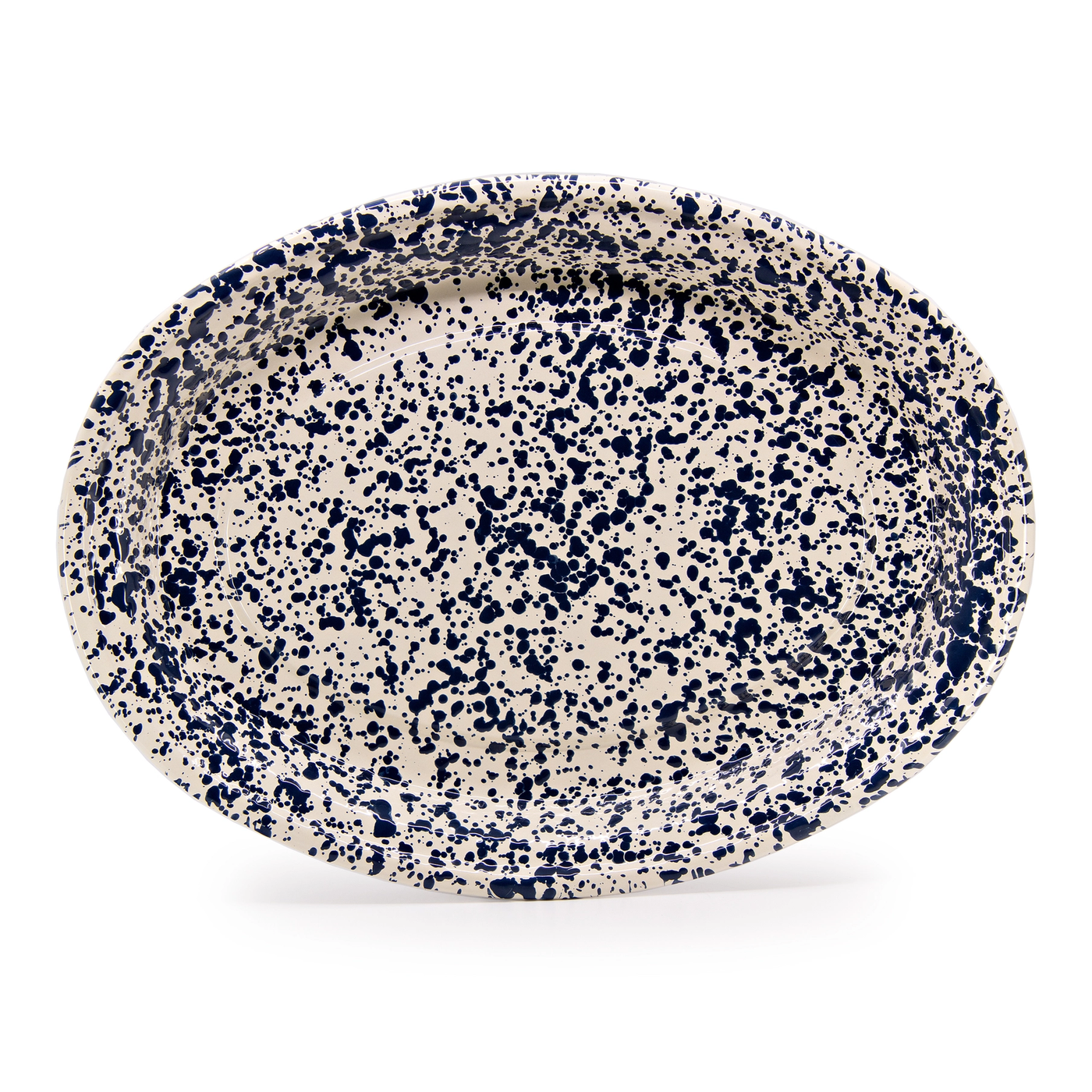 Splatter Enamel Oval Serving Platter
